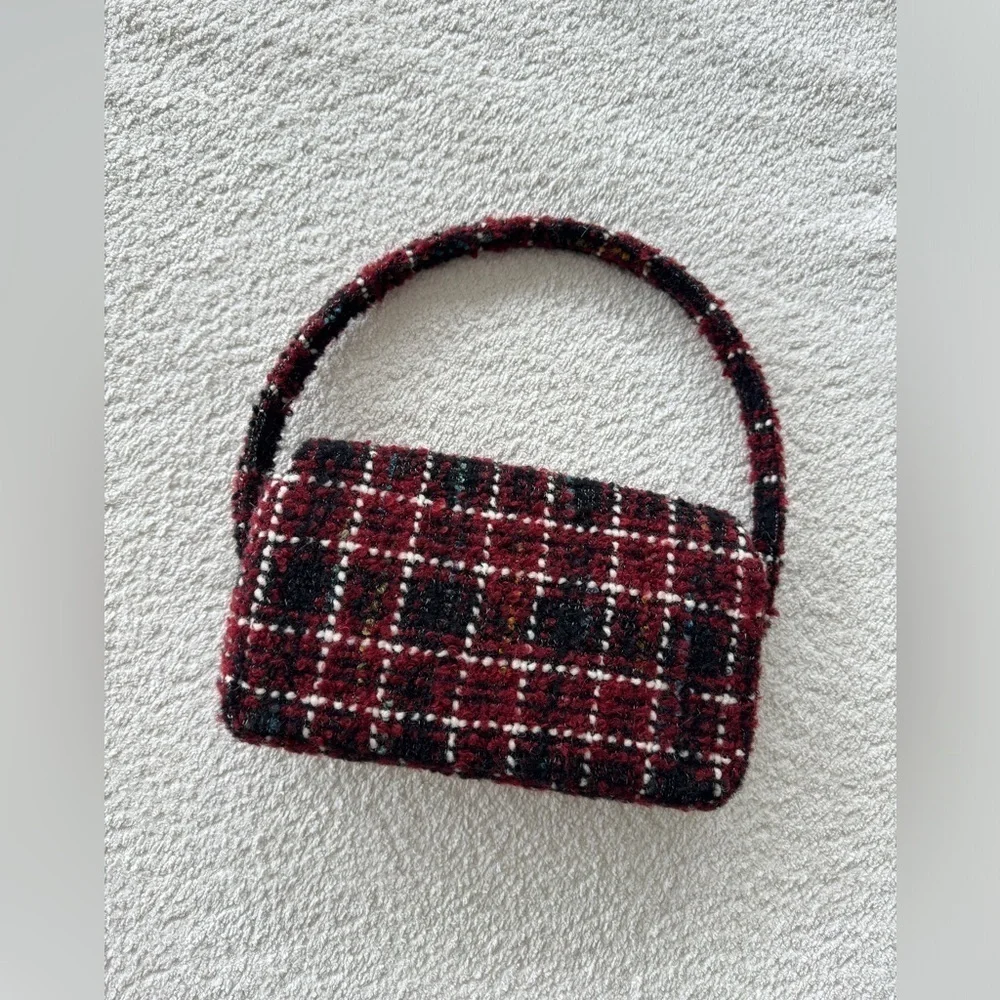 ANINE BING NWT Nico Bag in Cherry Plaid